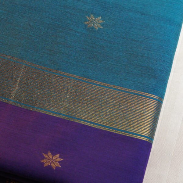 Semi Maheshwari Cotton Silk – Blue