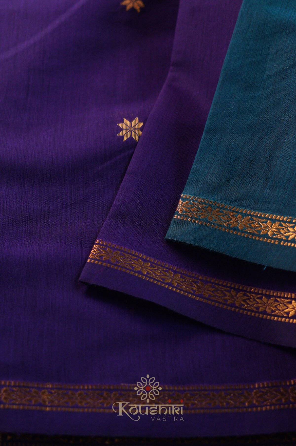 Semi Maheshwari Cotton Silk – Blue - Image 3