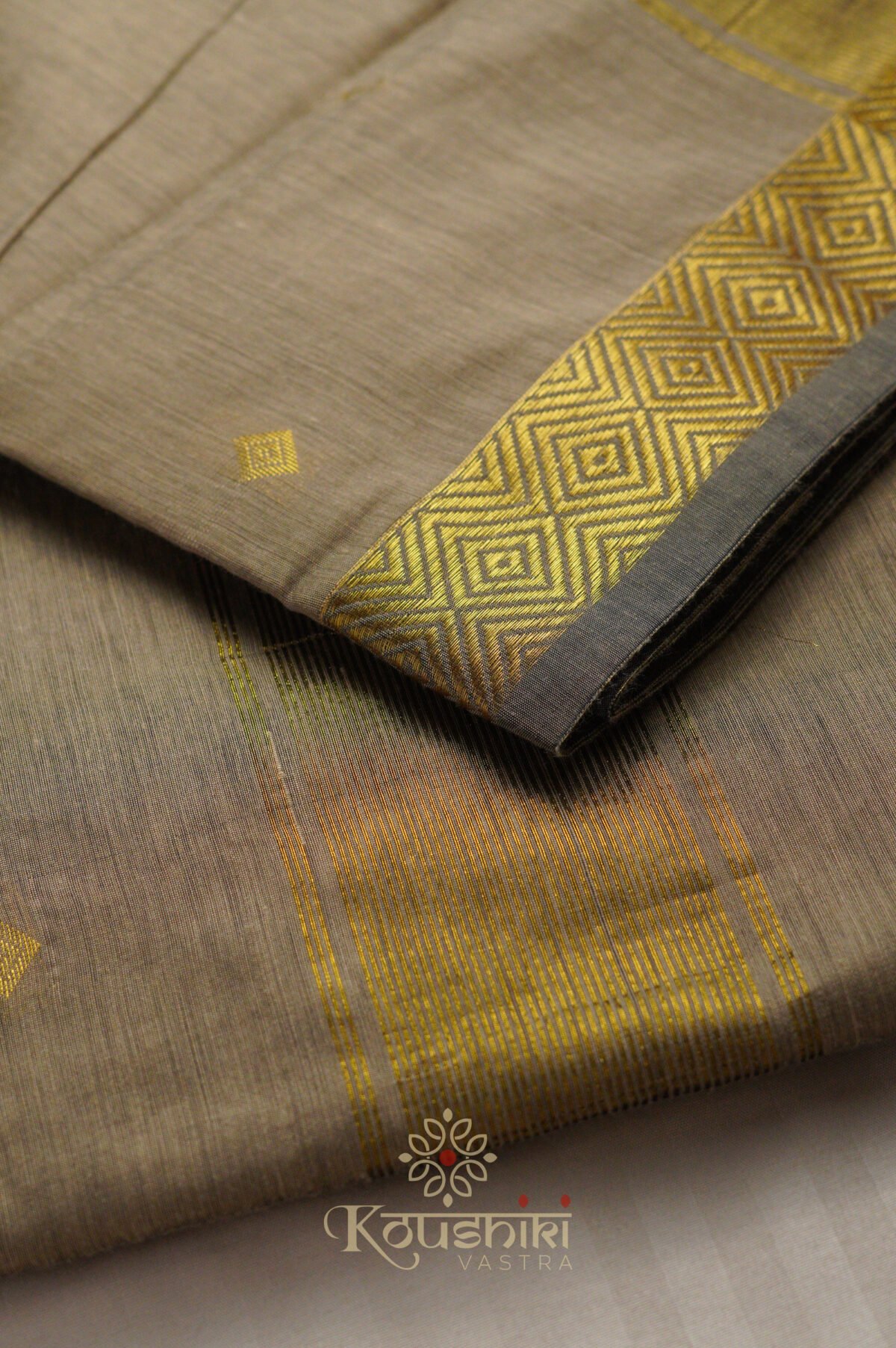 Semi Maheshwari Cotton Silk – Beige - Image 2