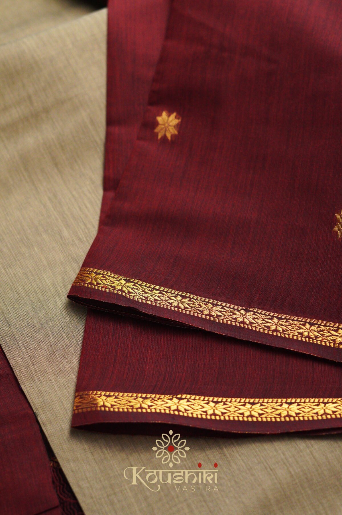 Semi Maheshwari Cotton Sik – Beige - Image 4