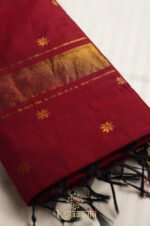 Semi Maheshwari Cotton Sik – Red
