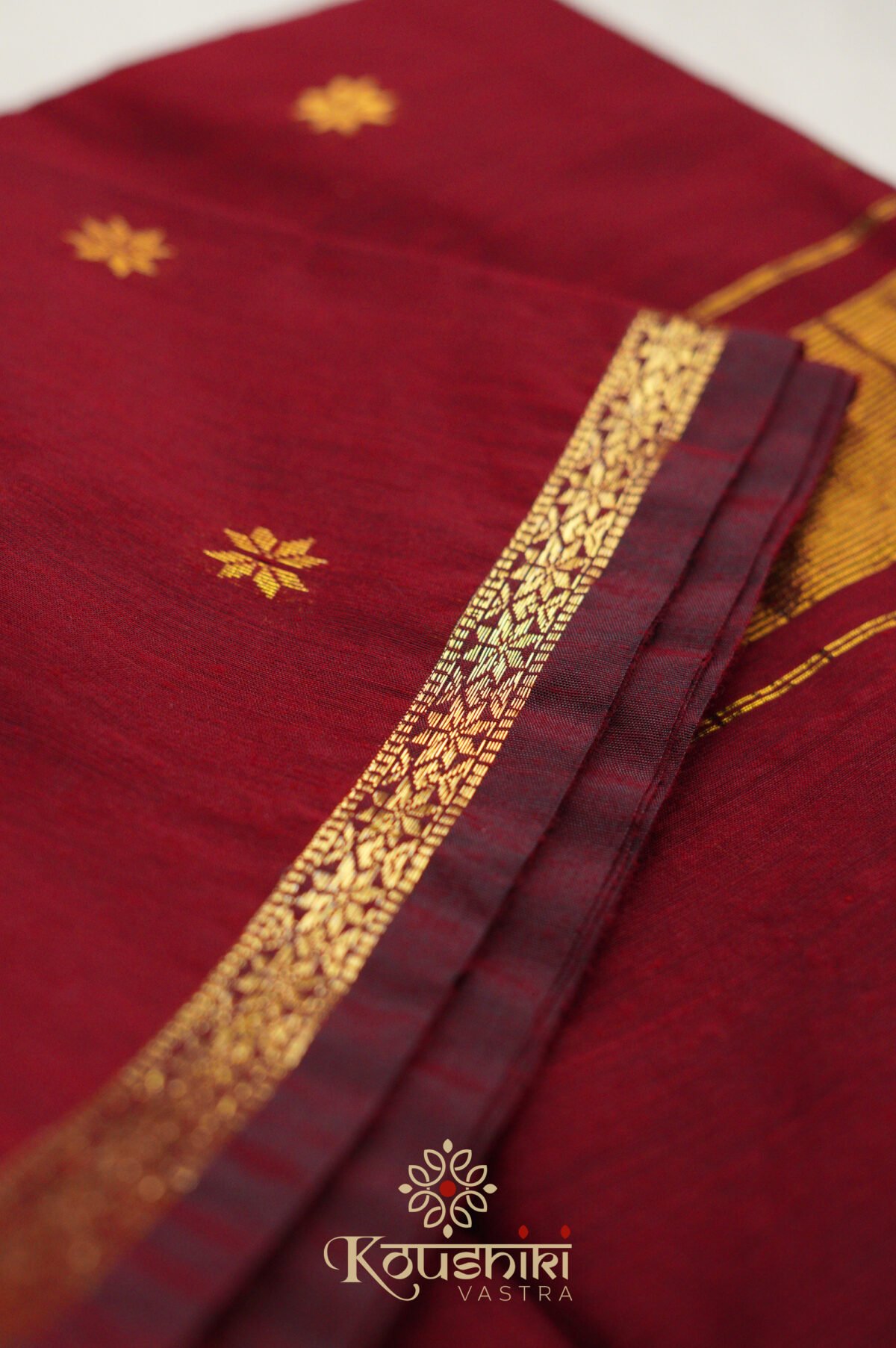 Semi Maheshwari Cotton Sik – Red - Image 5