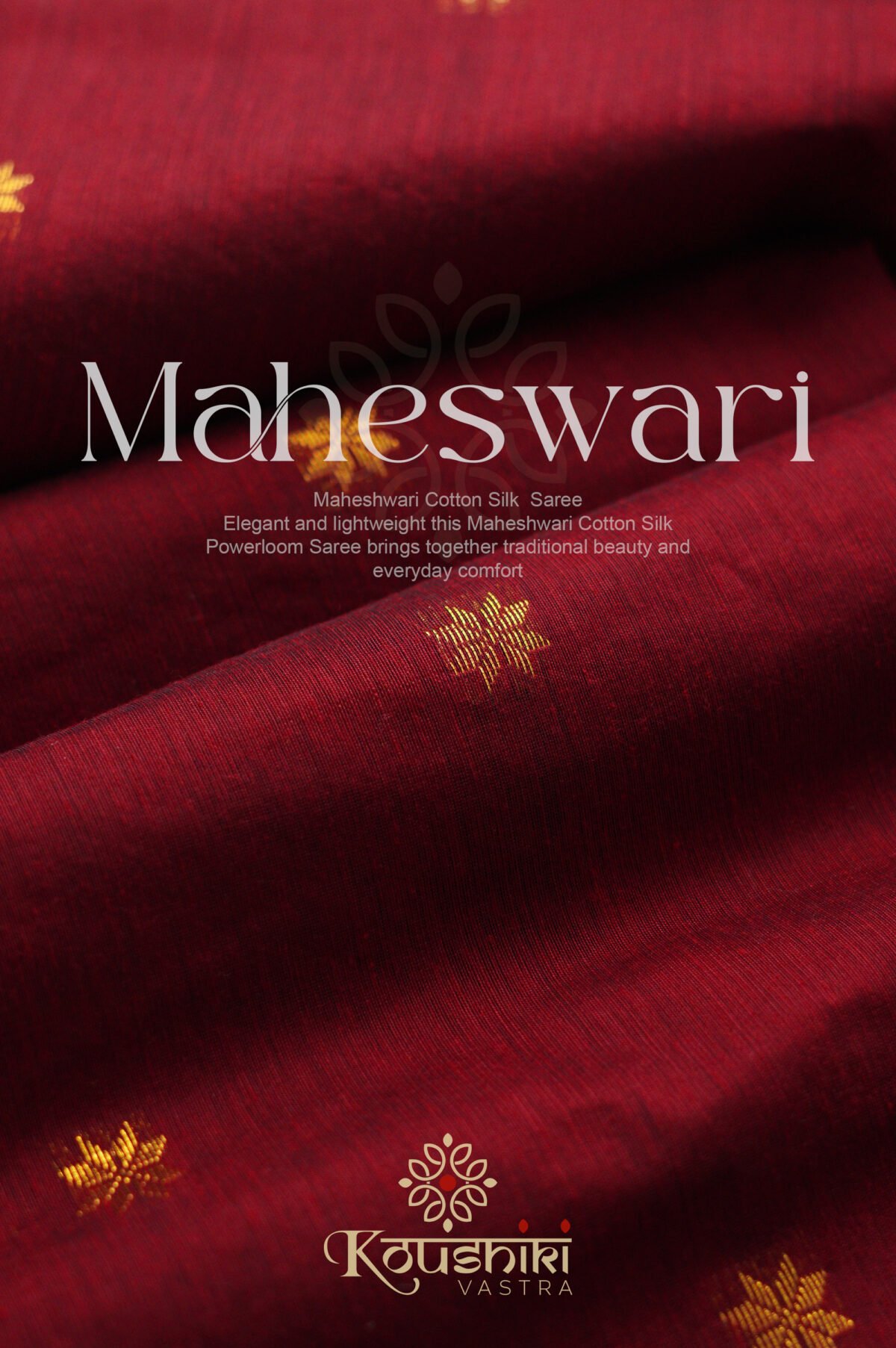 Semi Maheshwari Cotton Sik – Red - Image 4