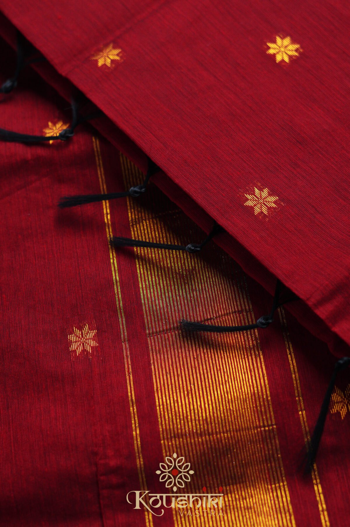 Semi Maheshwari Cotton Sik – Red - Image 2