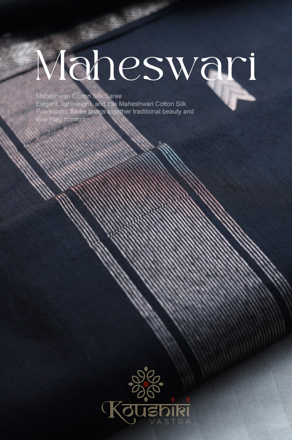 Semi Maheshwari Cotton Silk – Black - Image 5