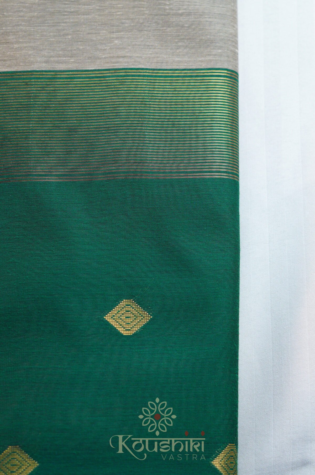 Semi Maheshwari Cotton Silk – Grey - Image 6