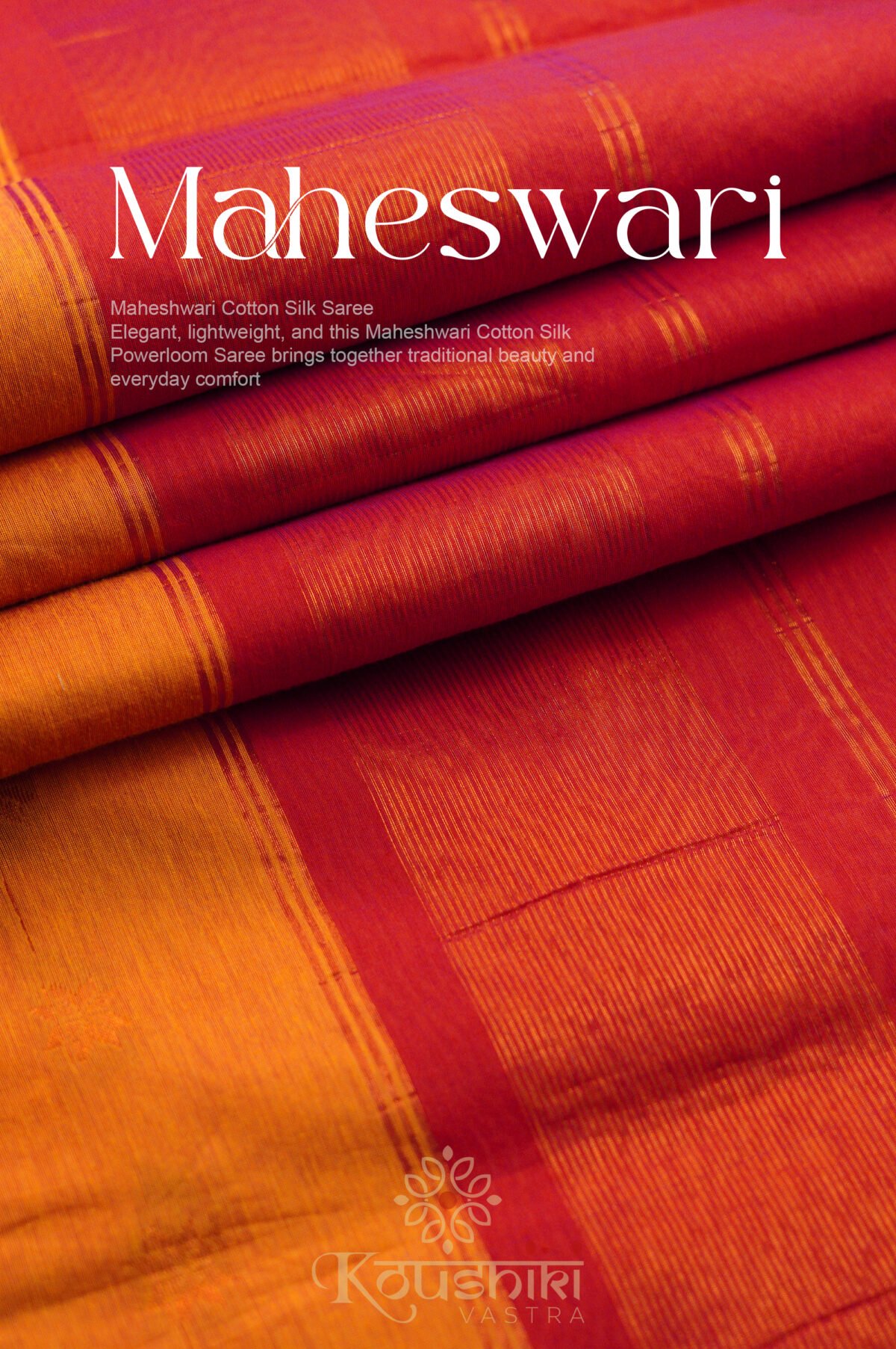 Semi Maheshwari Cotton Silk – Yellow - Image 4