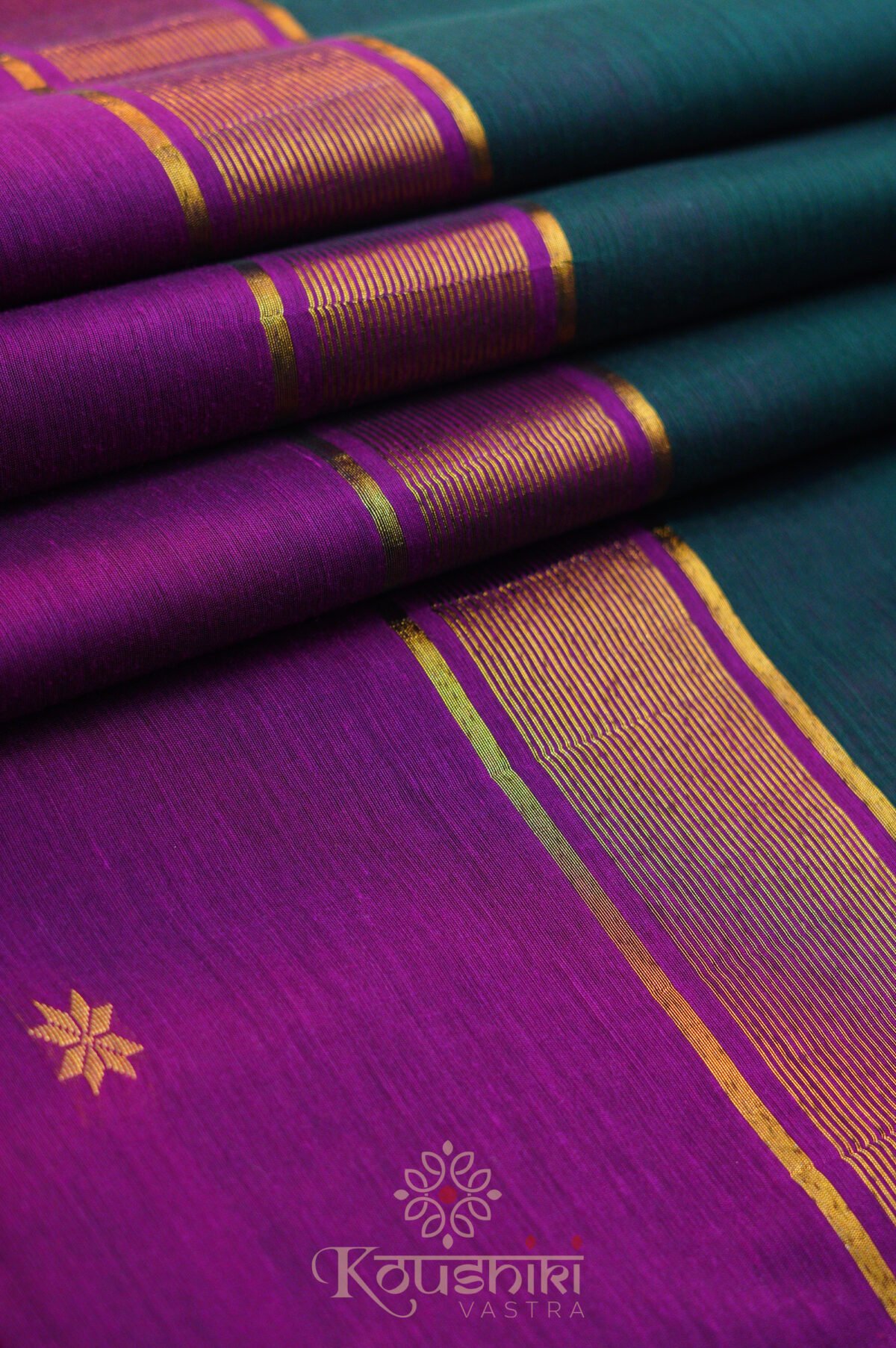 Semi Maheshwari Cotton Silk – Green - Image 4