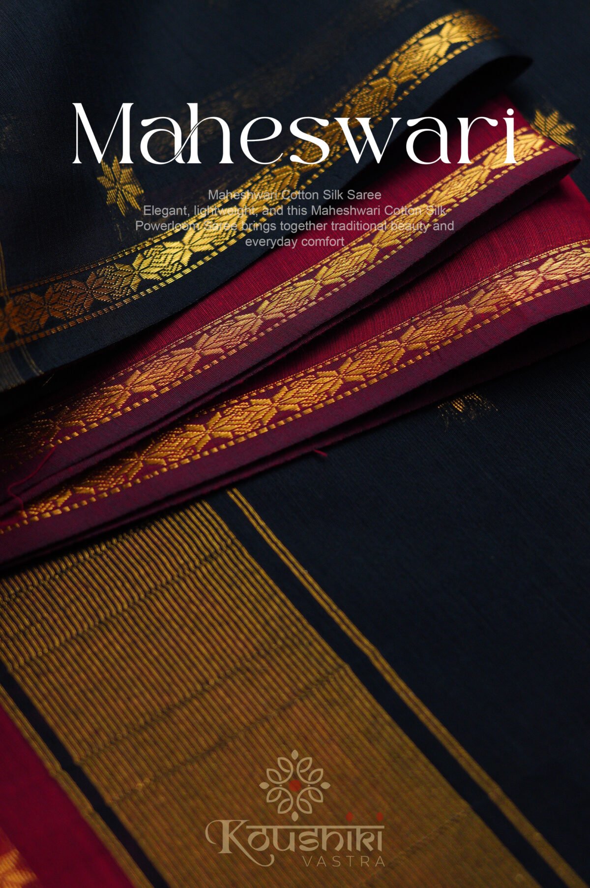 Semi Maheshwari Cotton Silk – Red - Image 5