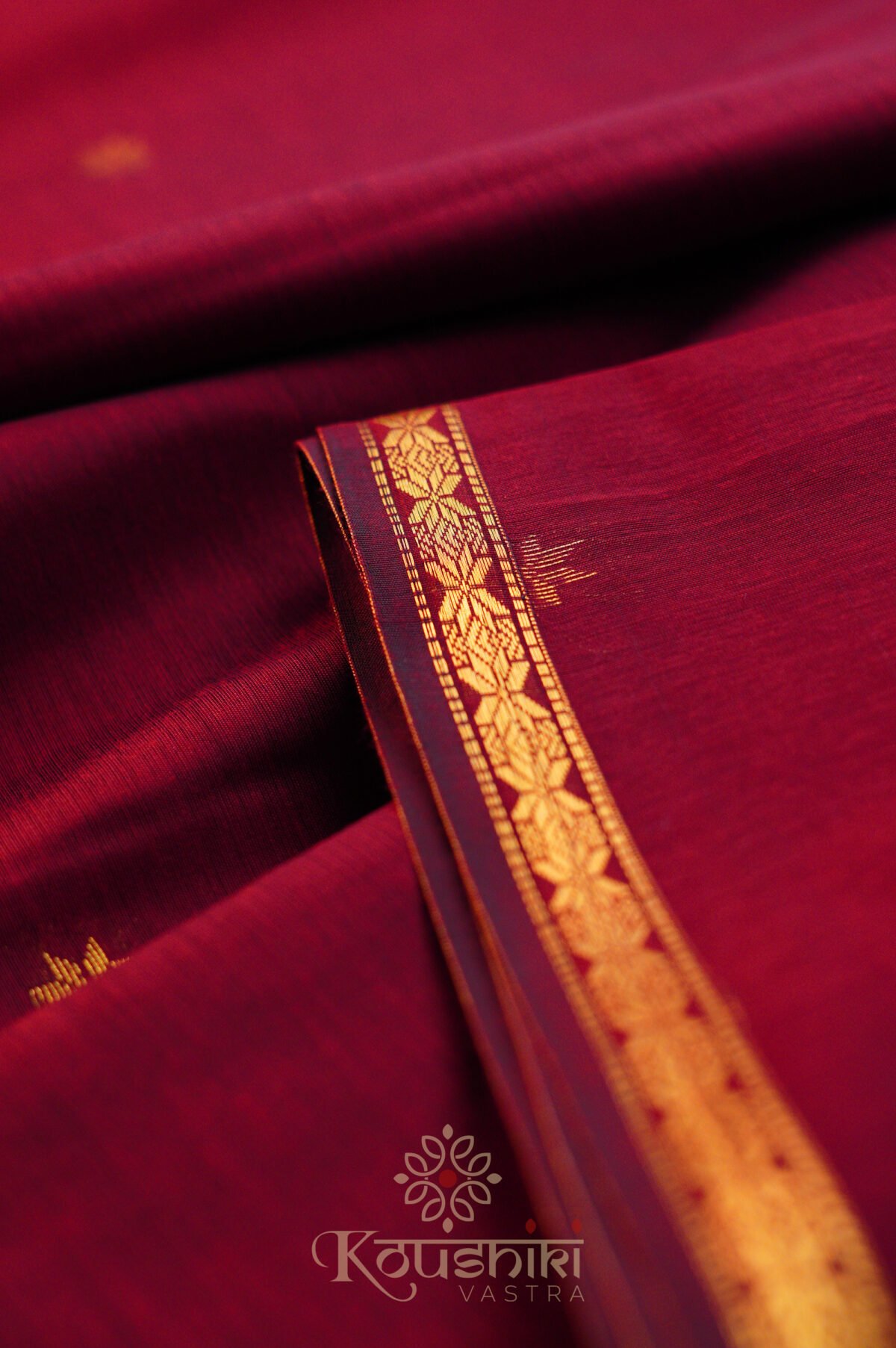 Semi Maheshwari Cotton Silk – Red - Image 3