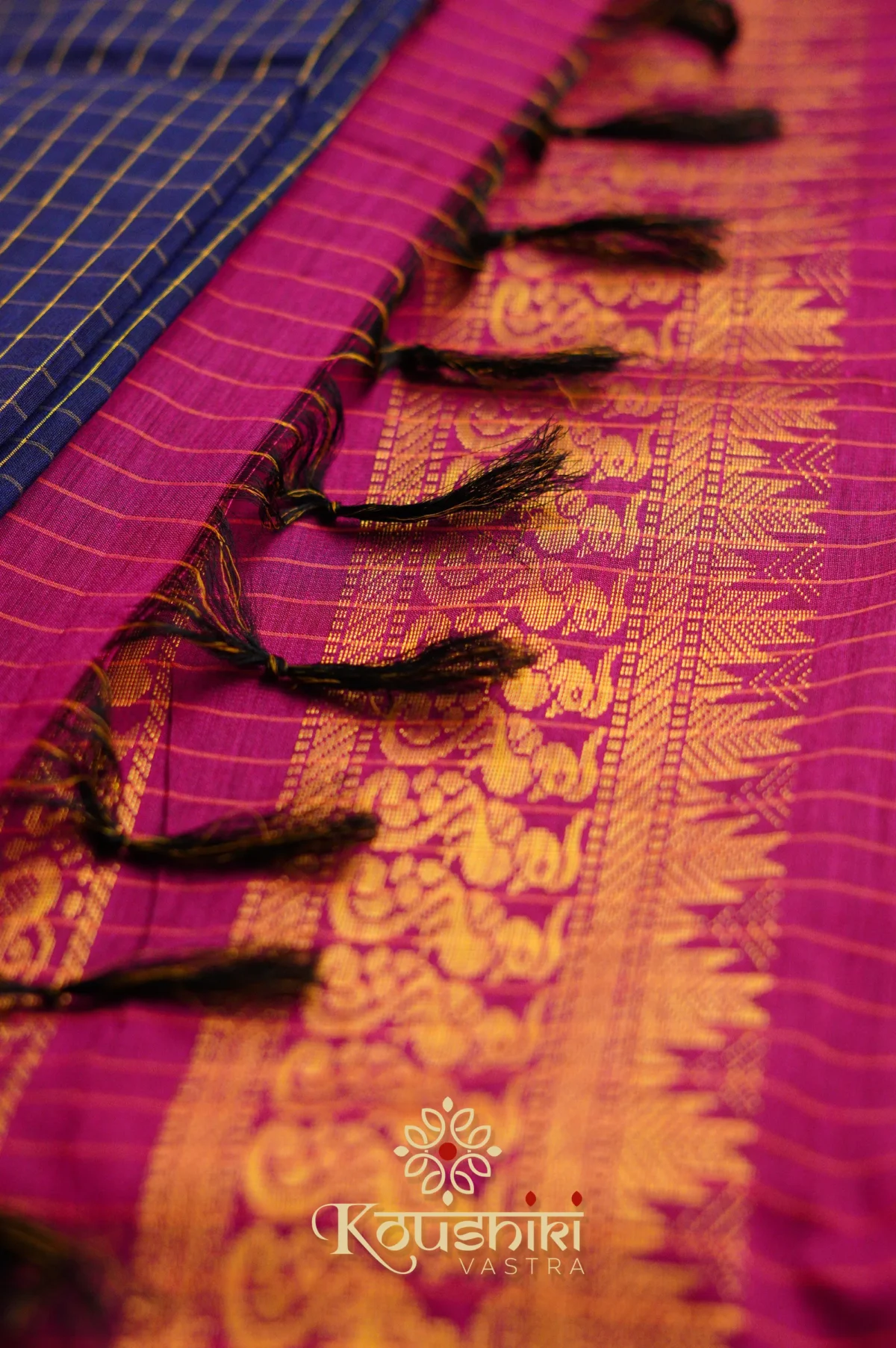Checked Kalyani Cotton – Blue - Image 2