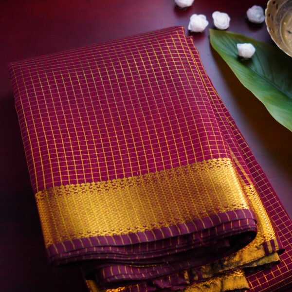 Slik Cotton Checks – Maroon