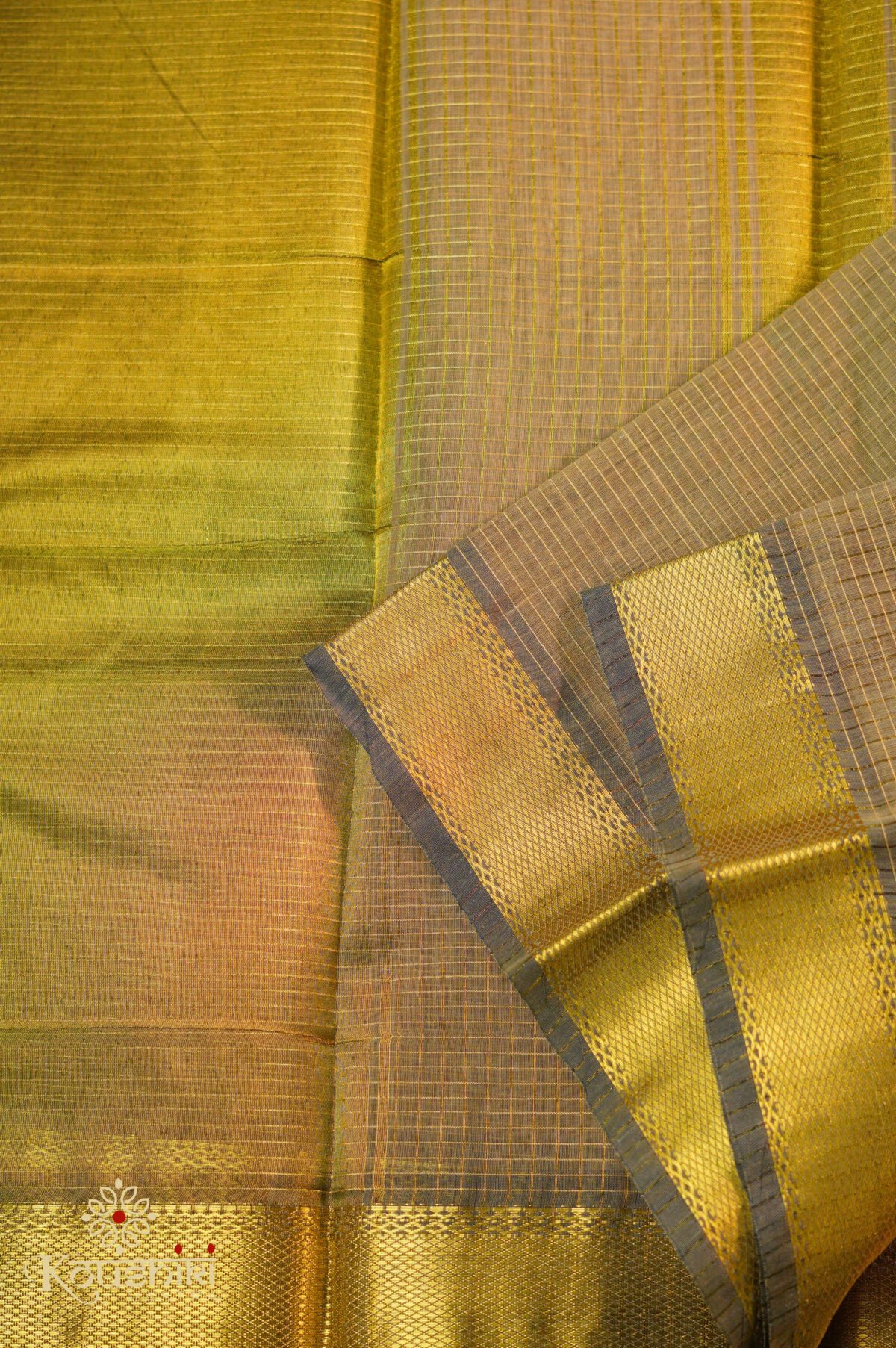 Slik Cotton Checks – Beige - Image 3