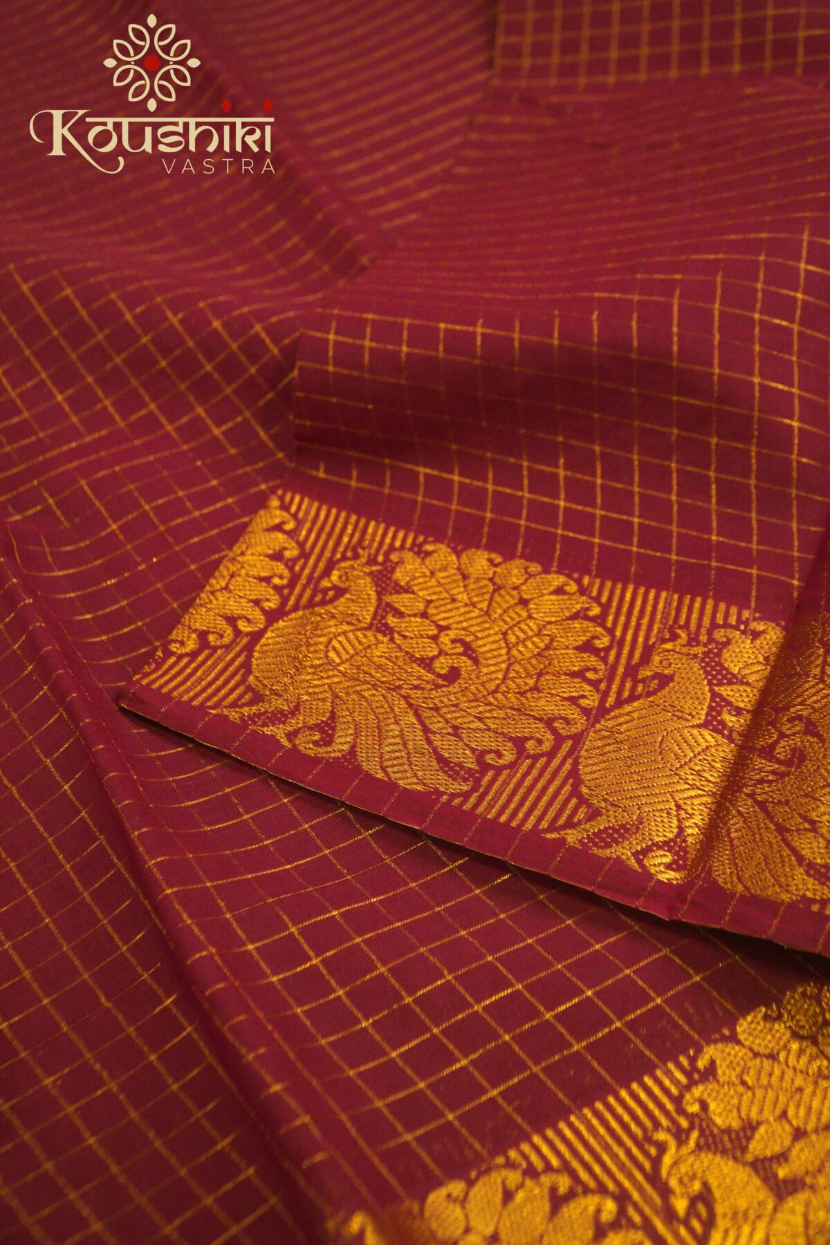 Sungudi Cotton – Maroon - Image 4