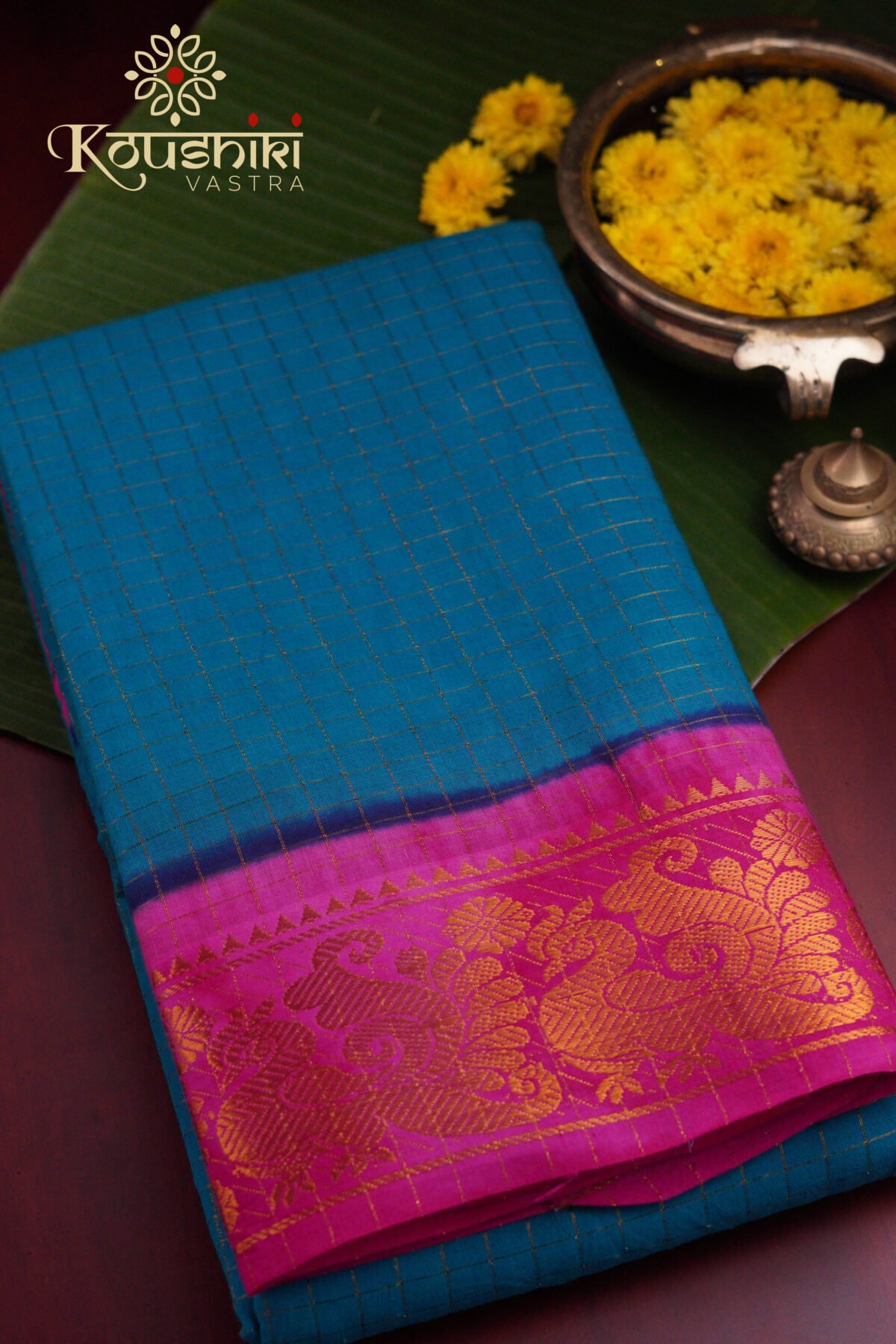 Sungudi Cotton – Blue - Image 3