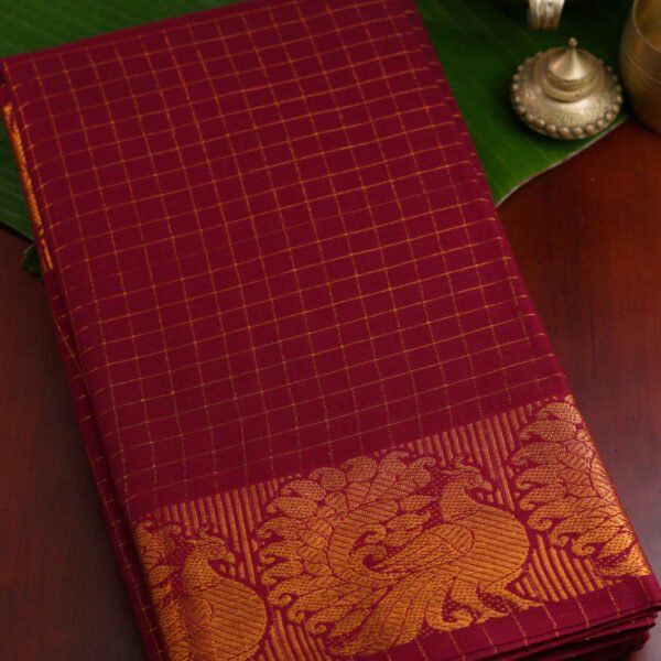 Sungudi Cotton – Maroon