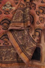 Pure Ajrakh Chanderi Silk – Brown - Image 4