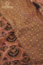 Pure Ajrakh Chanderi Silk – Brown - Image 2