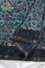 Pure Ajrakh Chanderi Silk – Blue - Image 6