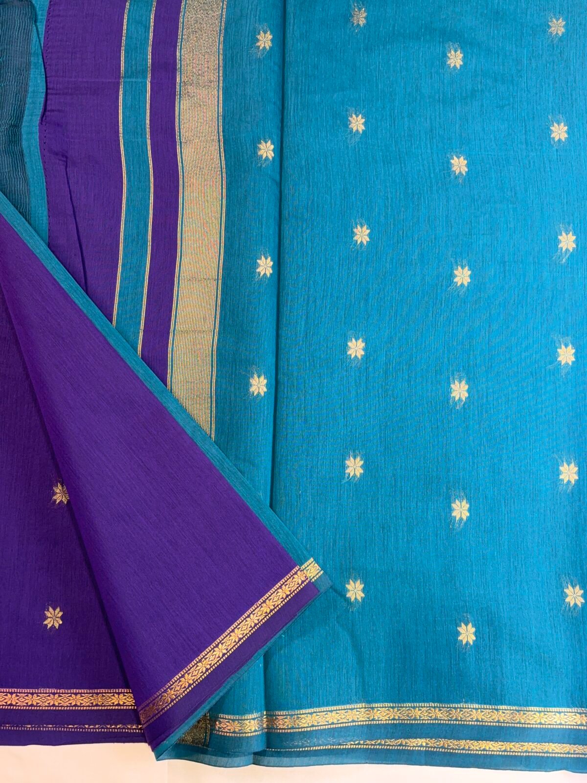 Semi Maheshwari Cotton Silk – Blue - Image 2